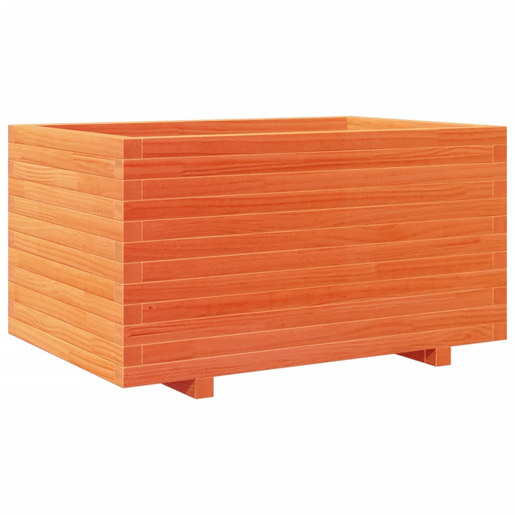 Utendørs Blomsterkasse Plantekasse Tre voksbrun 90x60x49,5 cm heltre furu