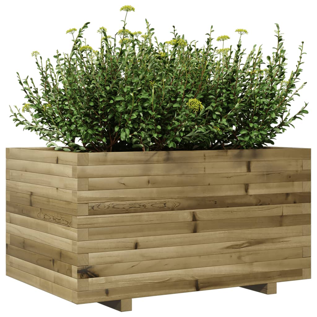 Utendørs Blomsterkasse Plantekasse Tre 90x60x49,5 cm impregnert furu