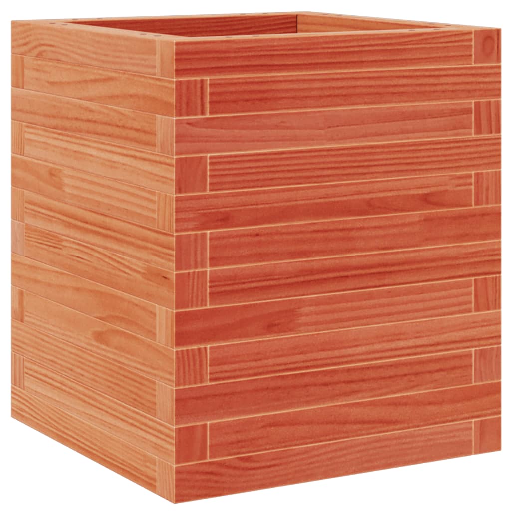 Utendørs Blomsterkasse Plantekasse Tre voksbrun 40x40x46 cm heltre furu