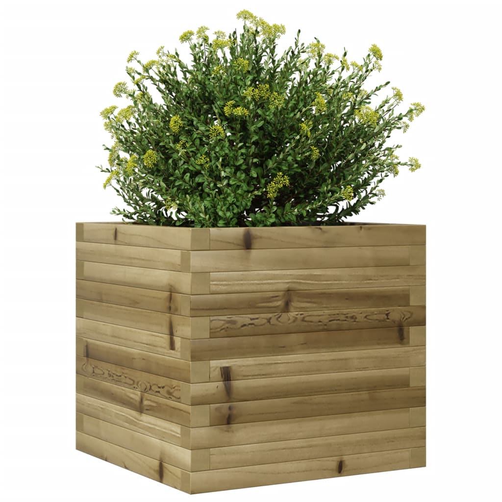 Utendørs Blomsterkasse Plantekasse Tre 50x50x46 cm impregnert furu