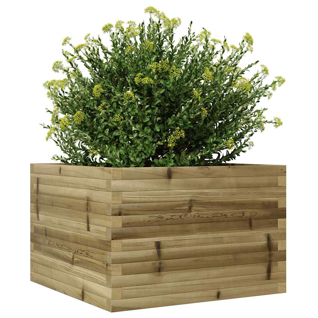 Utendørs Blomsterkasse Plantekasse Tre 70x70x46 cm impregnert furu
