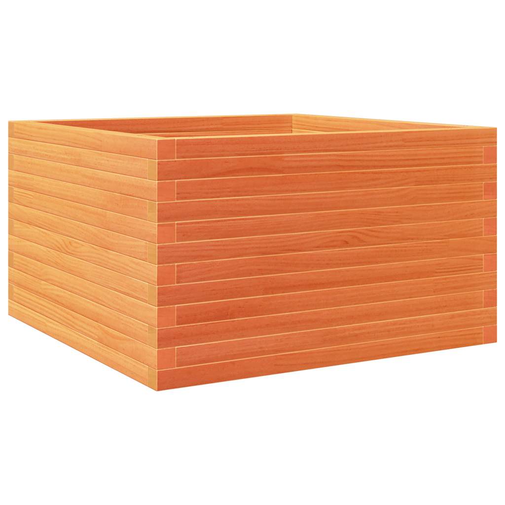 Utendørs Blomsterkasse Plantekasse Tre voksbrun 80x80x46 cm heltre furu