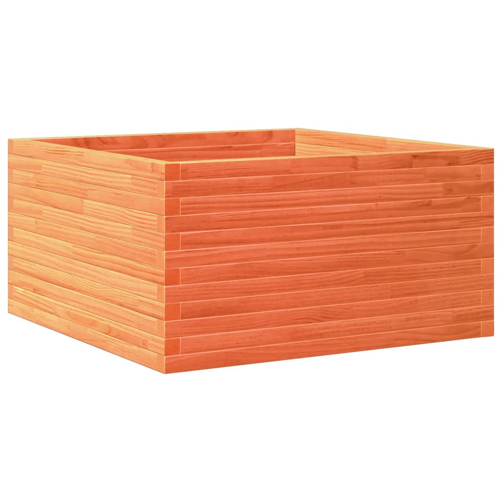 Utendørs Blomsterkasse Plantekasse Tre voksbrun 90x90x46 cm heltre furu