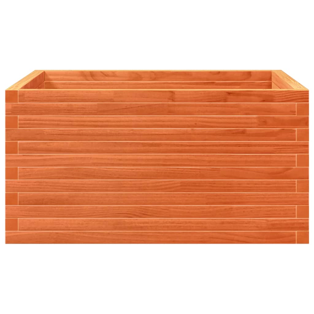 Utendørs Blomsterkasse Plantekasse Tre voksbrun 90x90x46 cm heltre furu
