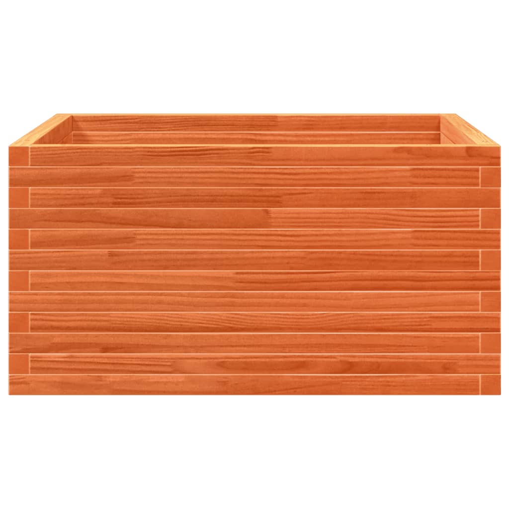 Utendørs Blomsterkasse Plantekasse Tre voksbrun 90x90x46 cm heltre furu