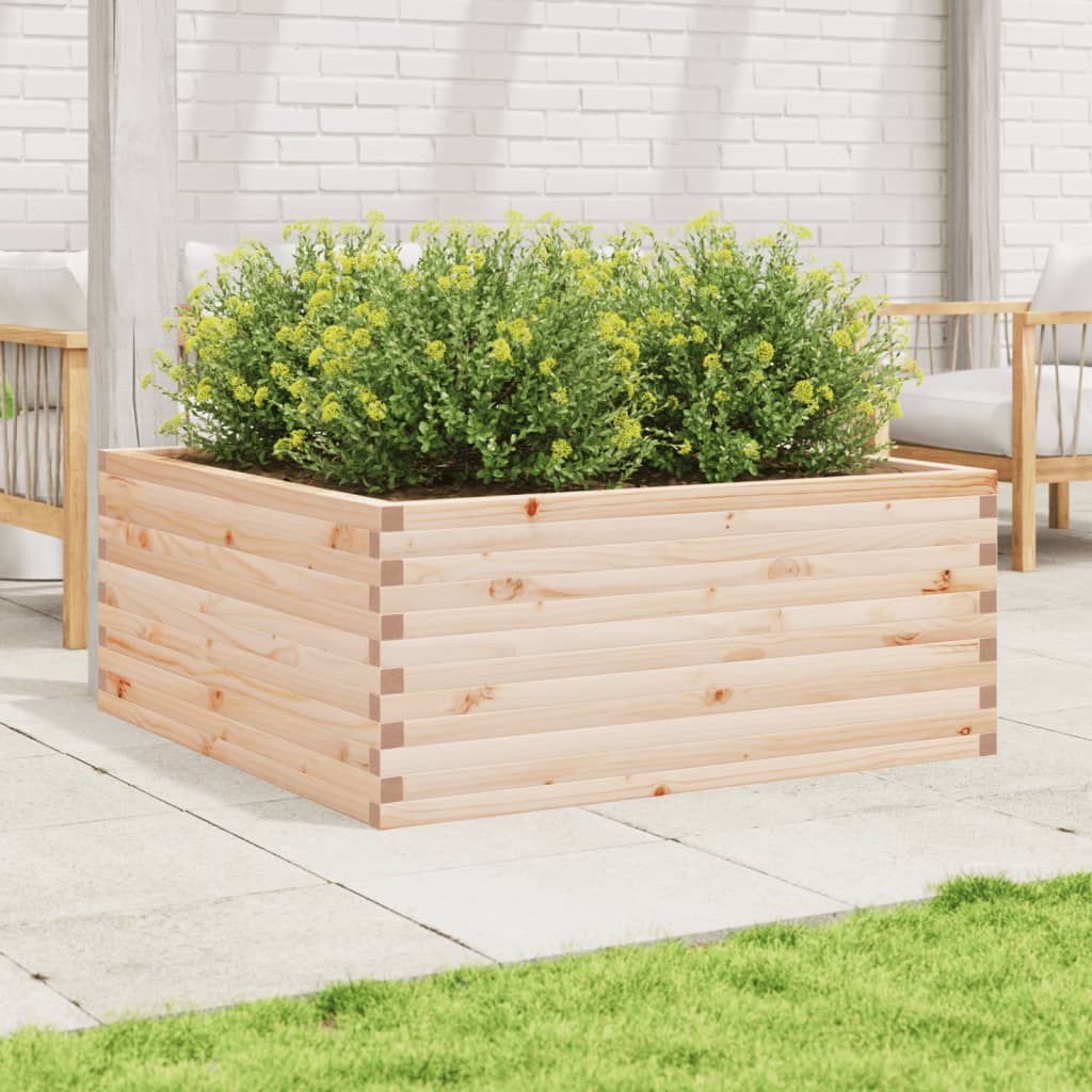 Utendørs Blomsterkasse Plantekasse Tre 110x110x46 cm heltre furu