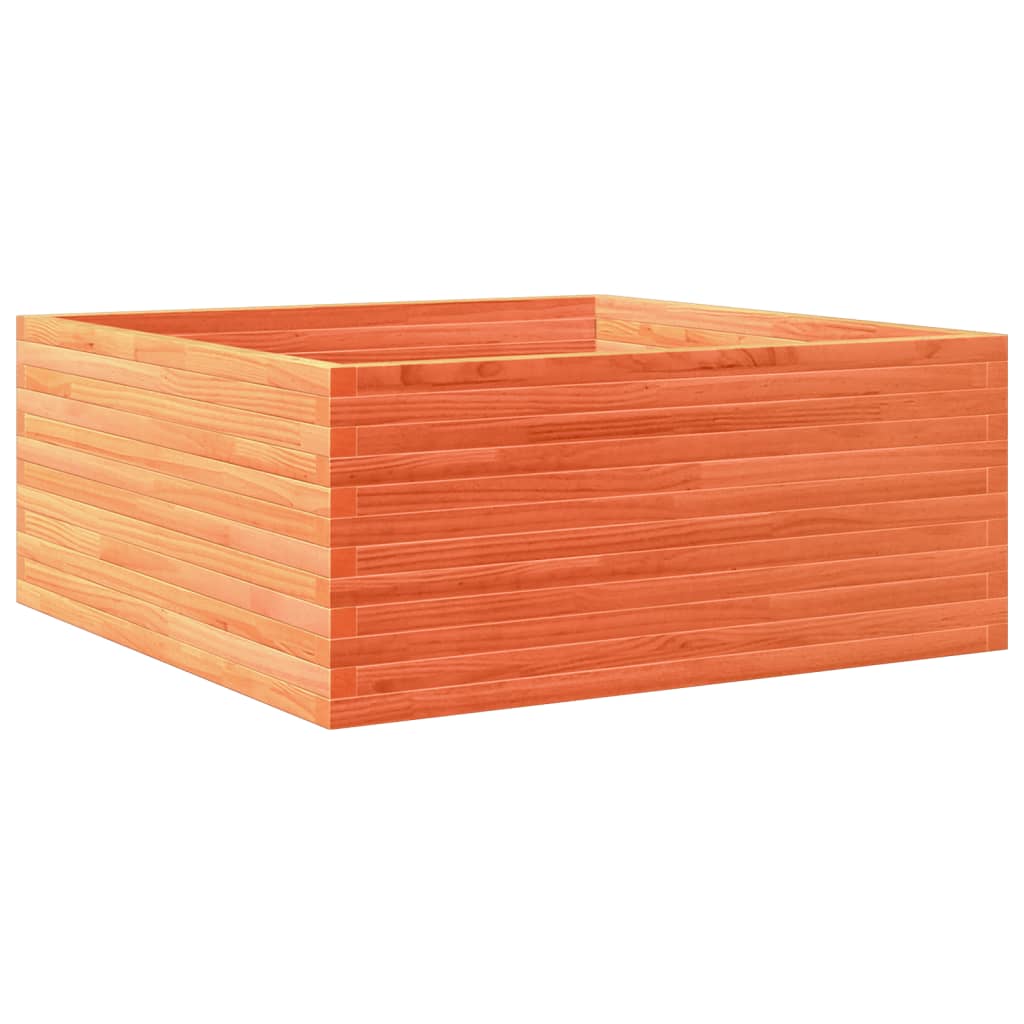 Utendørs Blomsterkasse Plantekasse Tre voksbrun 110x110x46 cm heltre furu