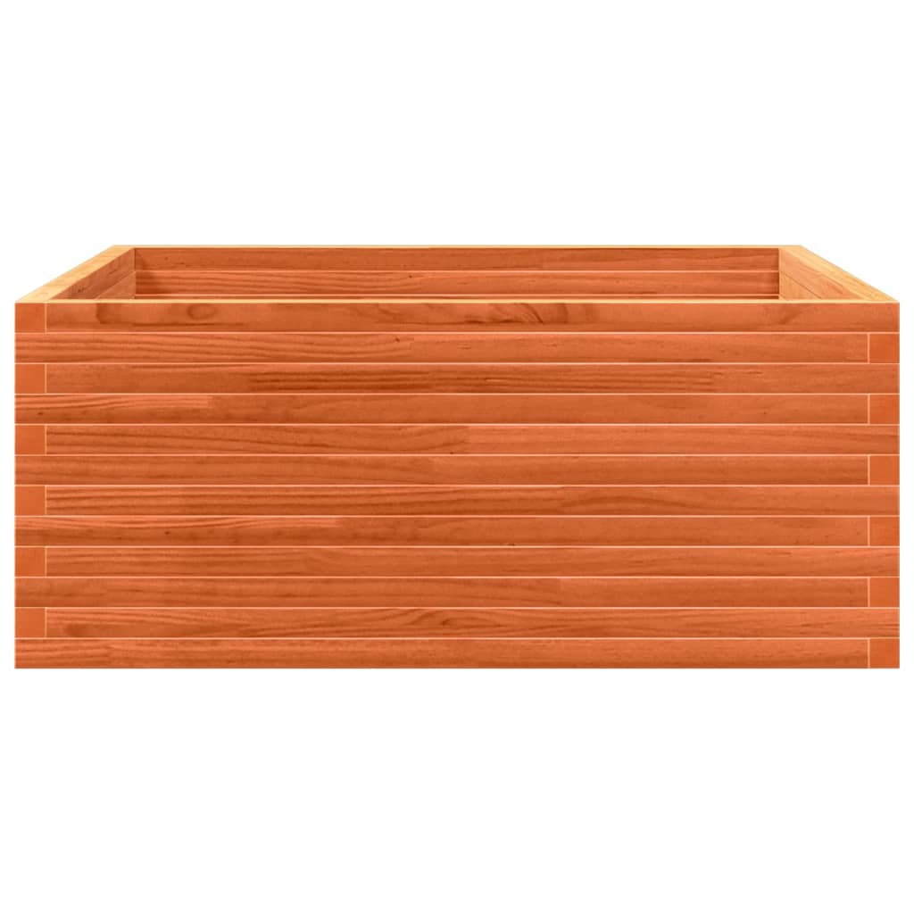 Utendørs Blomsterkasse Plantekasse Tre voksbrun 110x110x46 cm heltre furu
