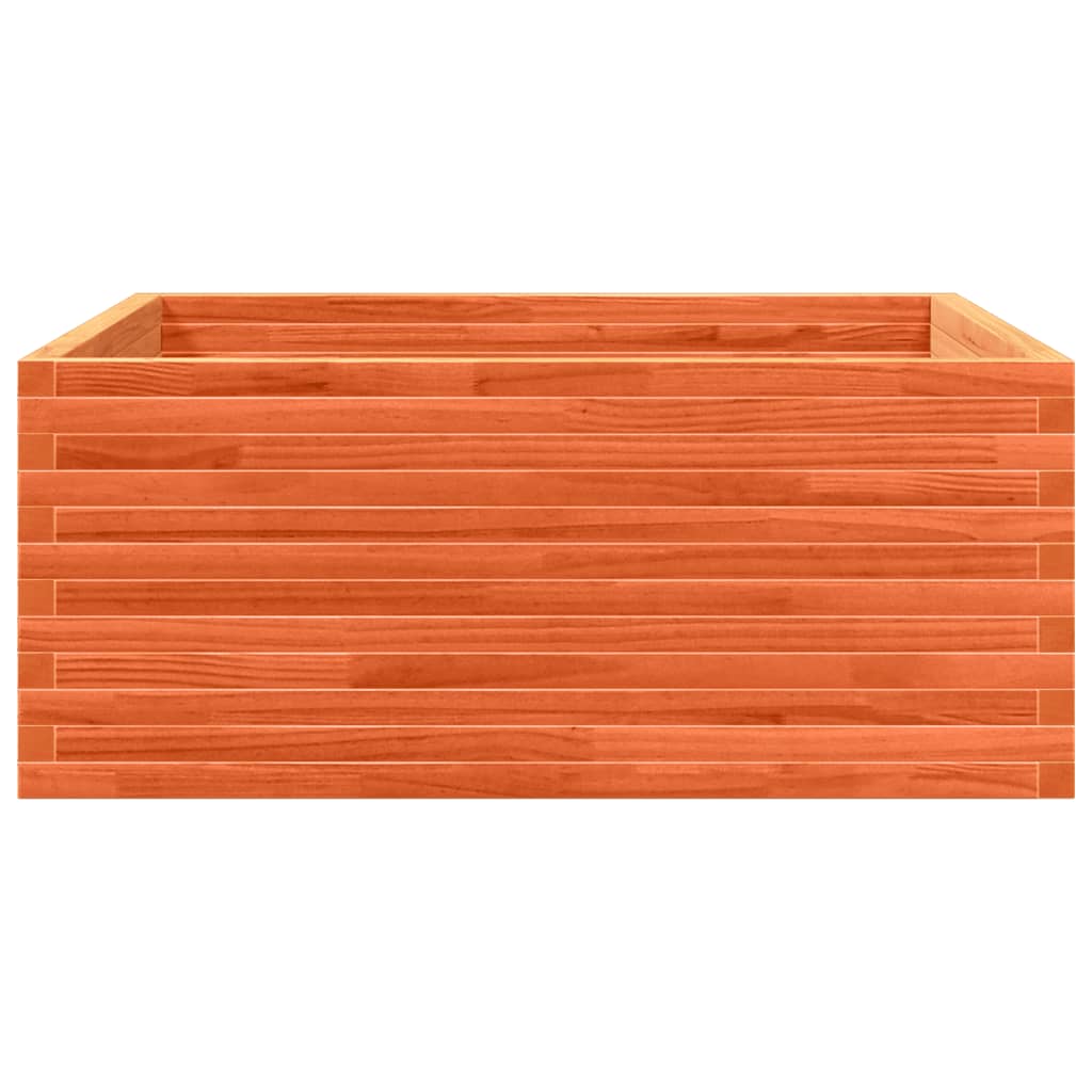 Utendørs Blomsterkasse Plantekasse Tre voksbrun 110x110x46 cm heltre furu