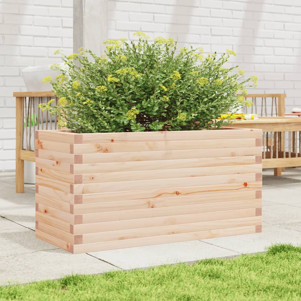 Utendørs Blomsterkasse Plantekasse Tre 90x40x46 cm heltre furu