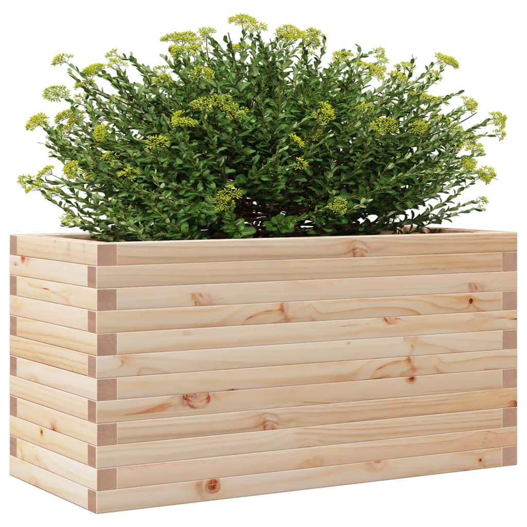 Utendørs Blomsterkasse Plantekasse Tre 90x40x46 cm heltre furu