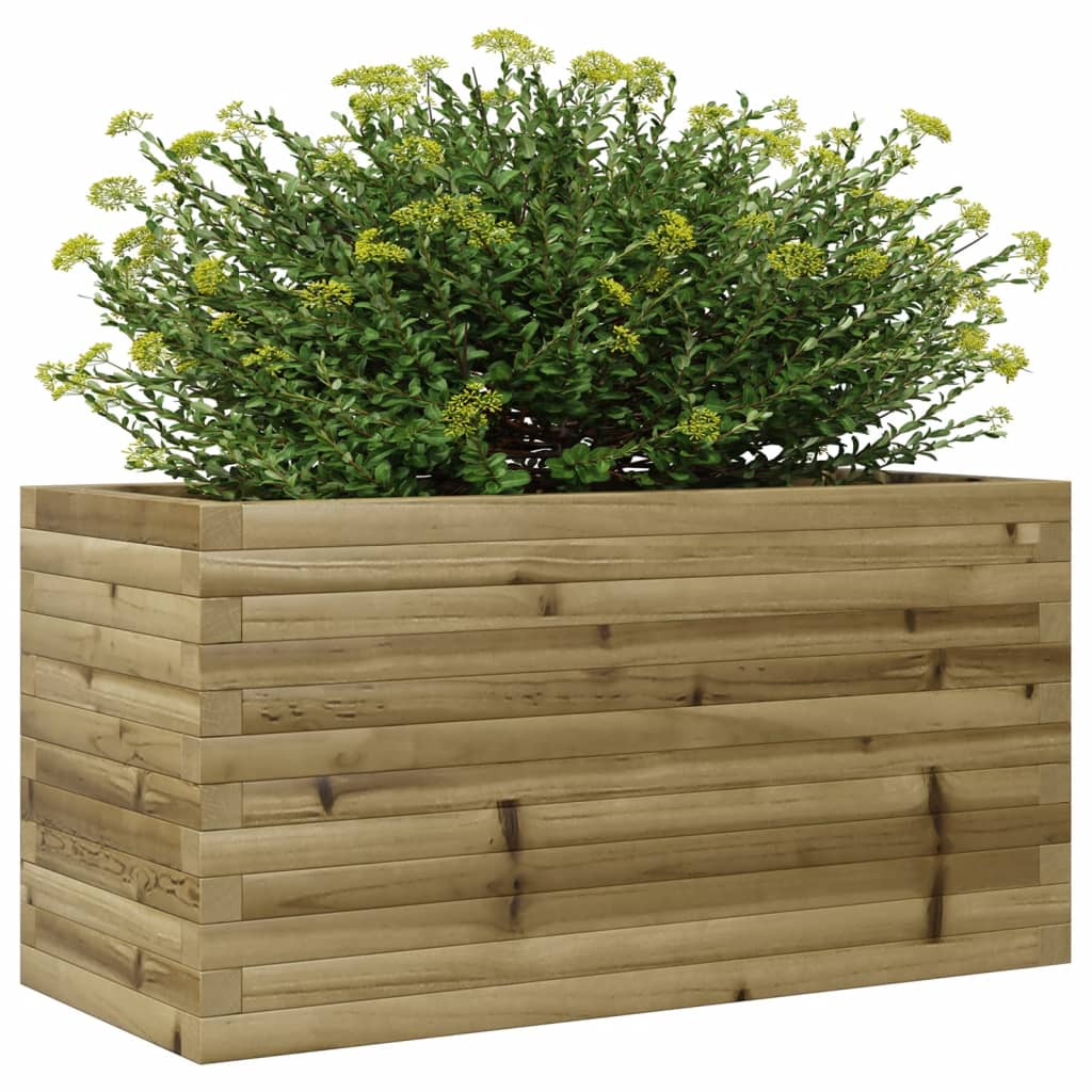Utendørs Blomsterkasse Plantekasse Tre 90x40x46 cm impregnert furu