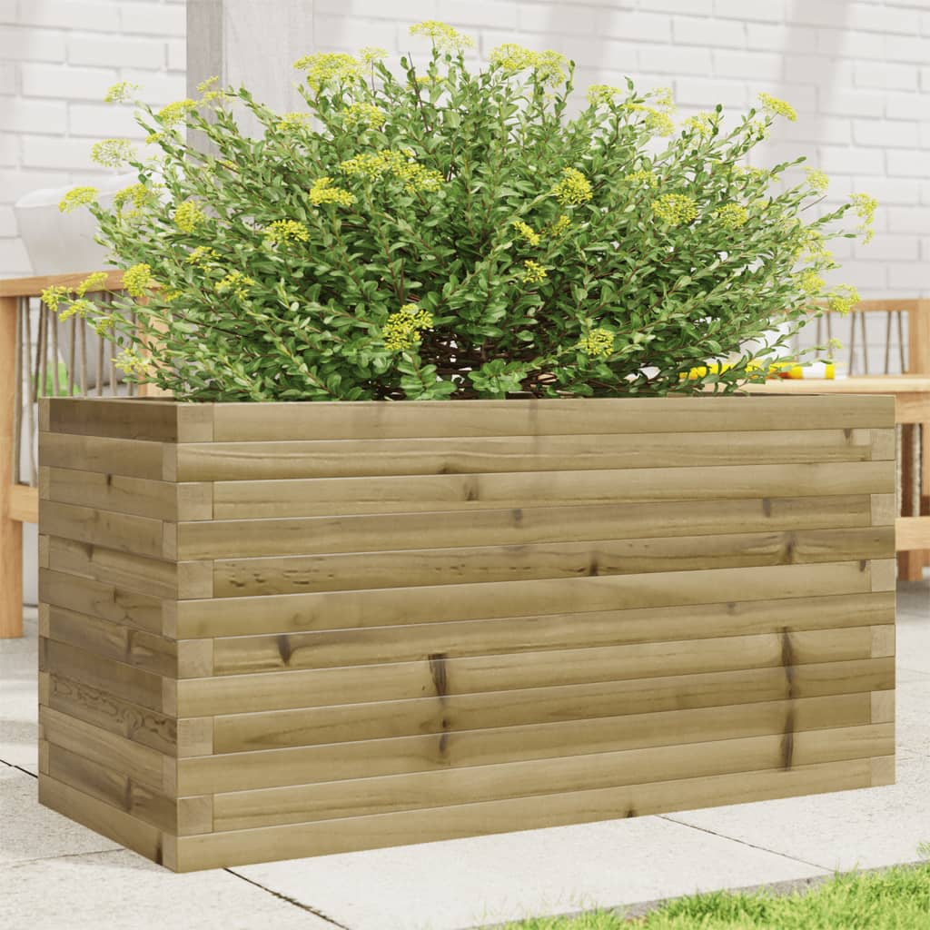 Utendørs Blomsterkasse Plantekasse Tre 90x40x46 cm impregnert furu