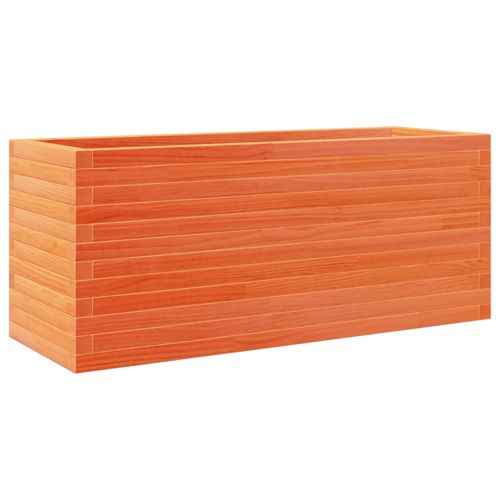 Utendørs Blomsterkasse Plantekasse Tre voksbrun 110x40x46 cm heltre furu