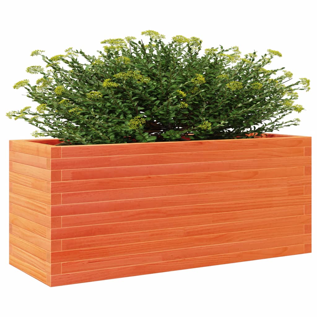 Utendørs Blomsterkasse Plantekasse Tre voksbrun 110x40x46 cm heltre furu