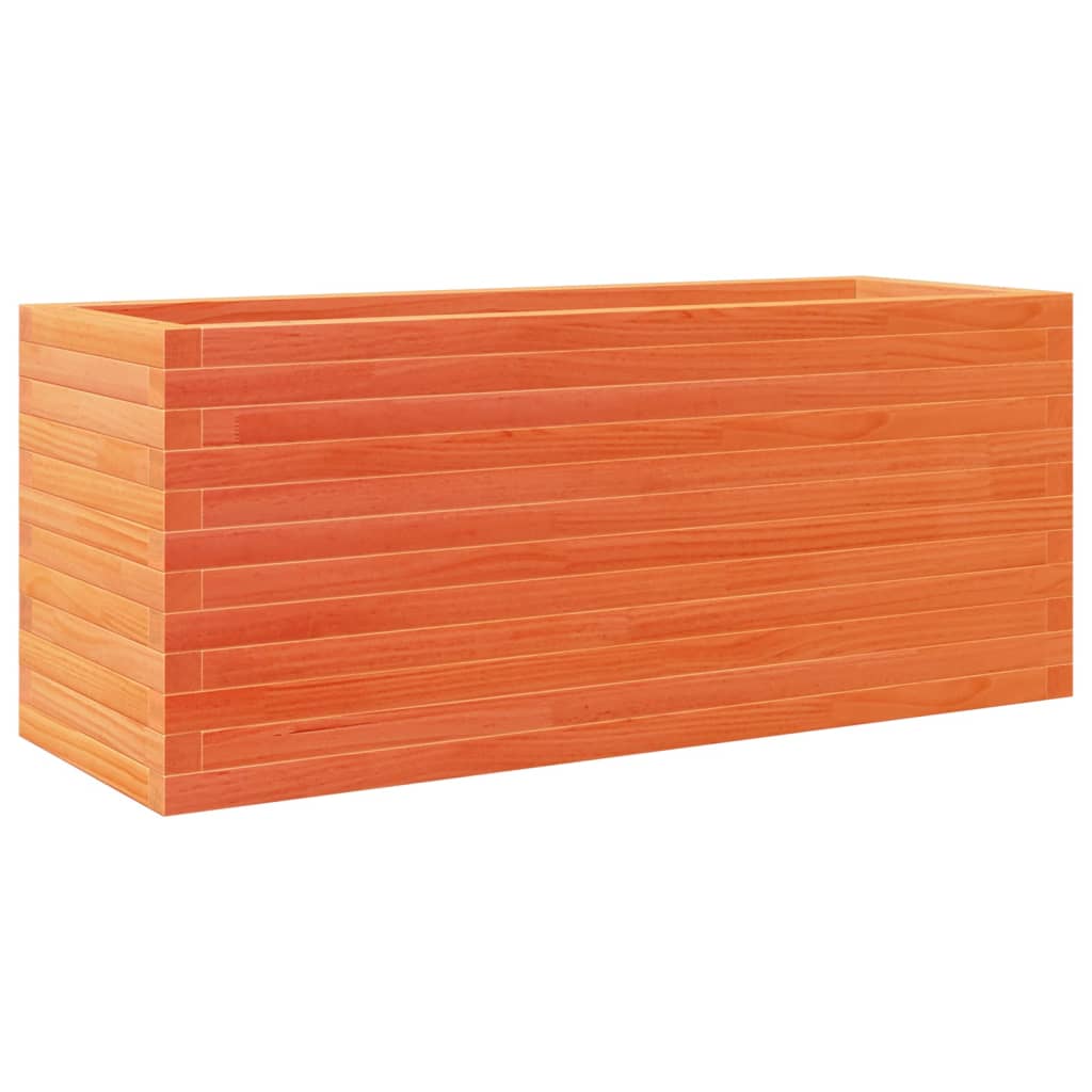 Utendørs Blomsterkasse Plantekasse Tre voksbrun 110x40x46 cm heltre furu