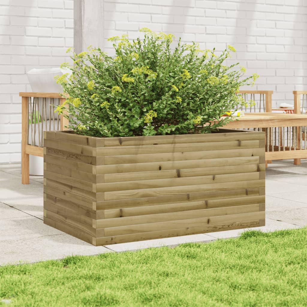 Utendørs Blomsterkasse Plantekasse Tre 90x60x46 cm impregnert furu