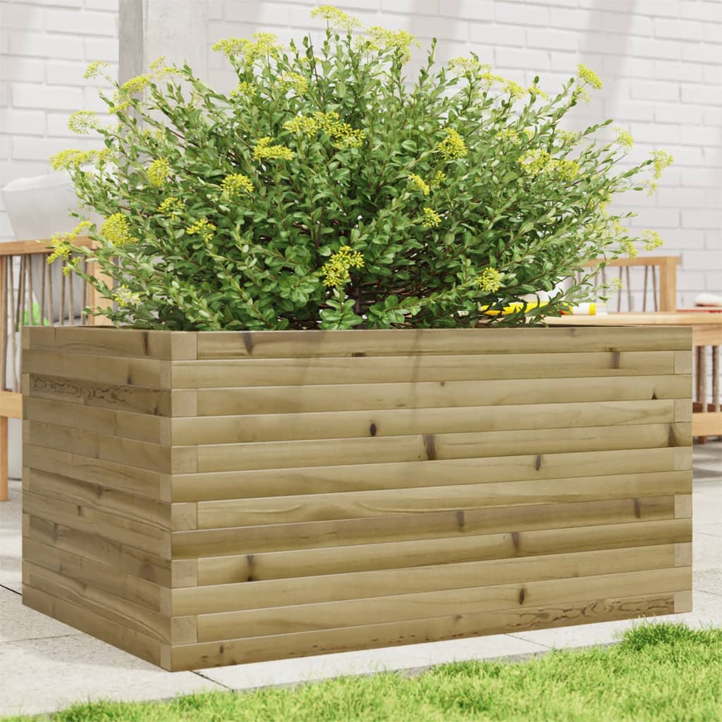 Utendørs Blomsterkasse Plantekasse Tre 90x60x46 cm impregnert furu