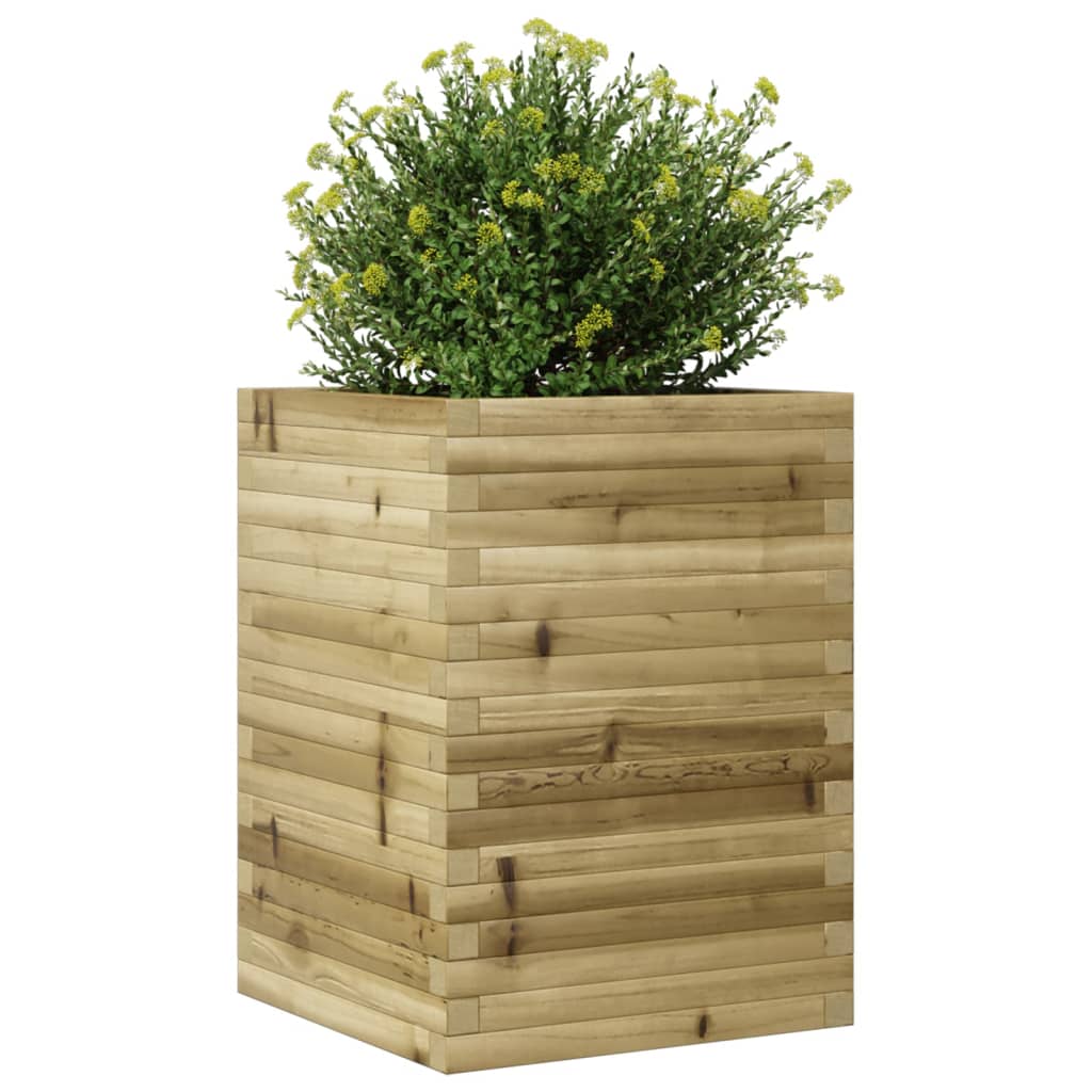 Utendørs Blomsterkasse Plantekasse Tre 50x50x68,5 cm impregnert furu