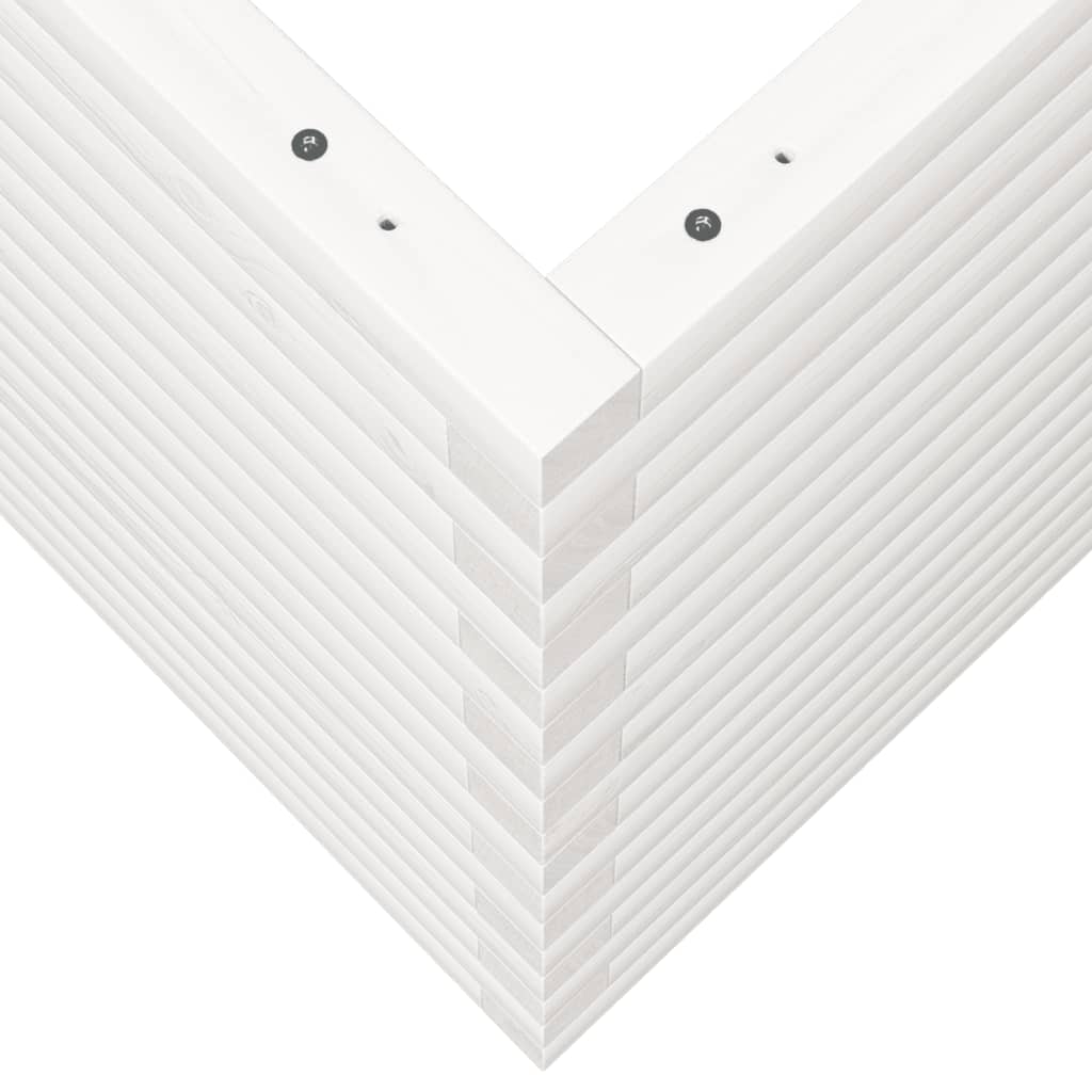 Utendørs Blomsterkasse Plantekasse Tre Hvit 70x70x68,5 cm heltre furu