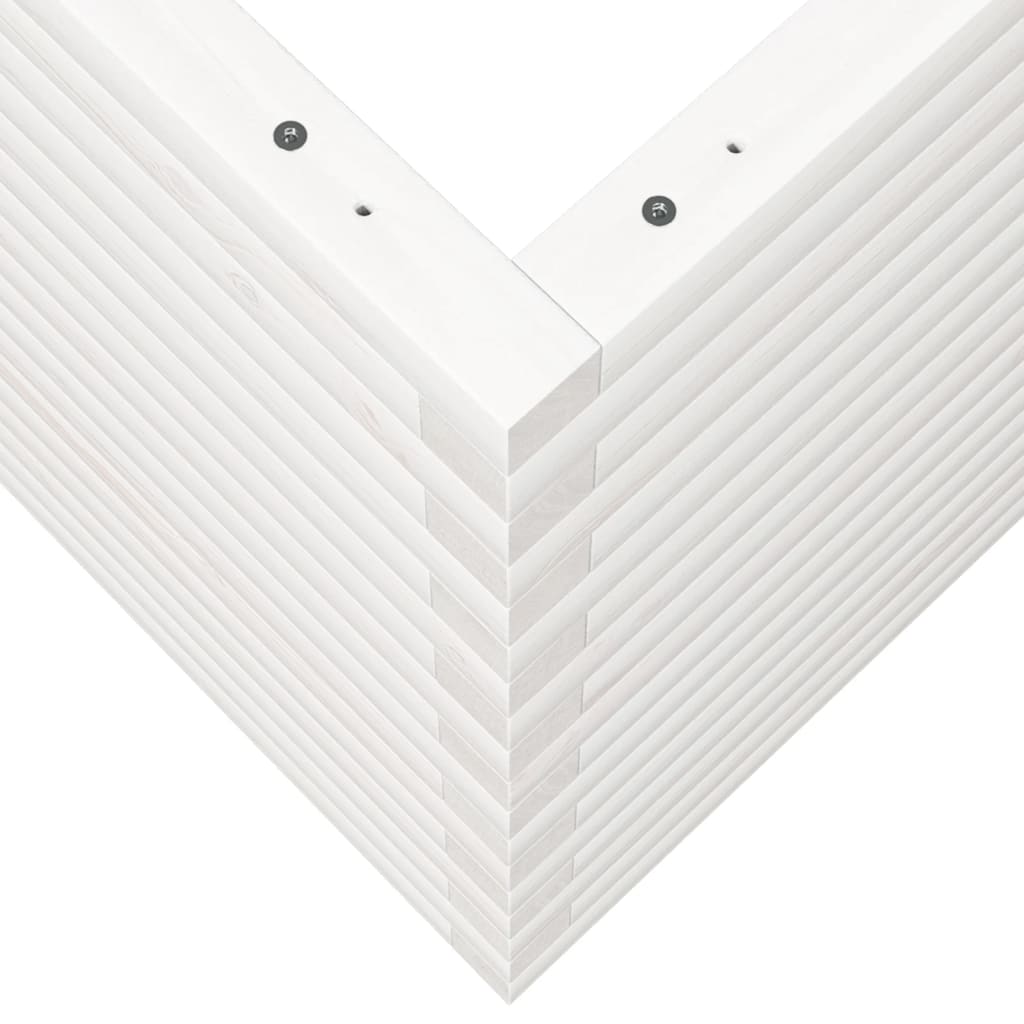 Utendørs Blomsterkasse Plantekasse Tre Hvit 80x80x68,5 cm heltre furu