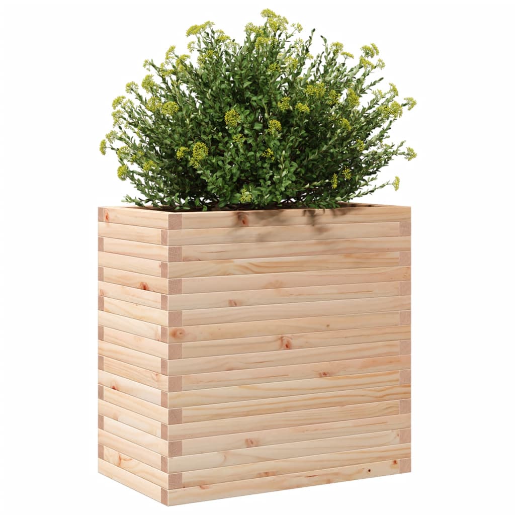 Utendørs Blomsterkasse Plantekasse Tre 70x40x68,5 cm heltre furu