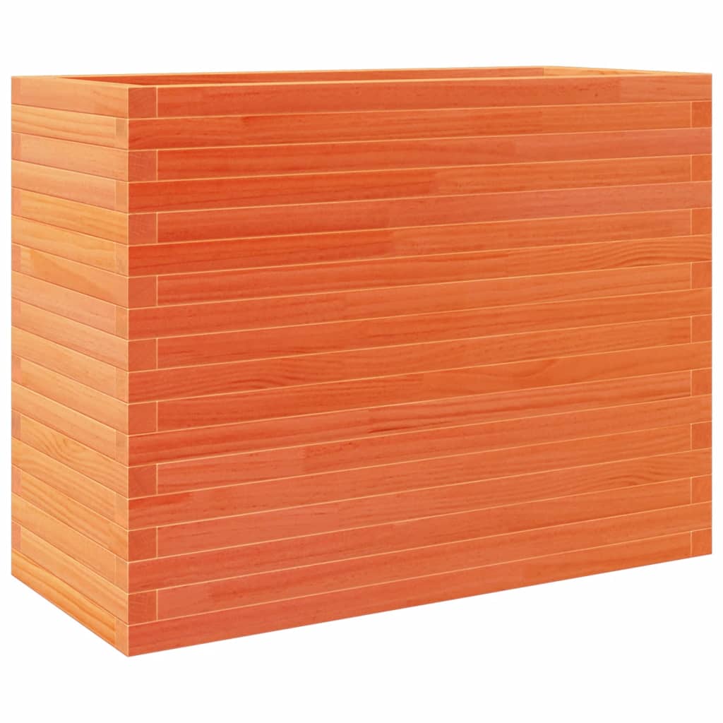 Utendørs Blomsterkasse Plantekasse Tre voksbrun 90x40x68,5 cm heltre furu