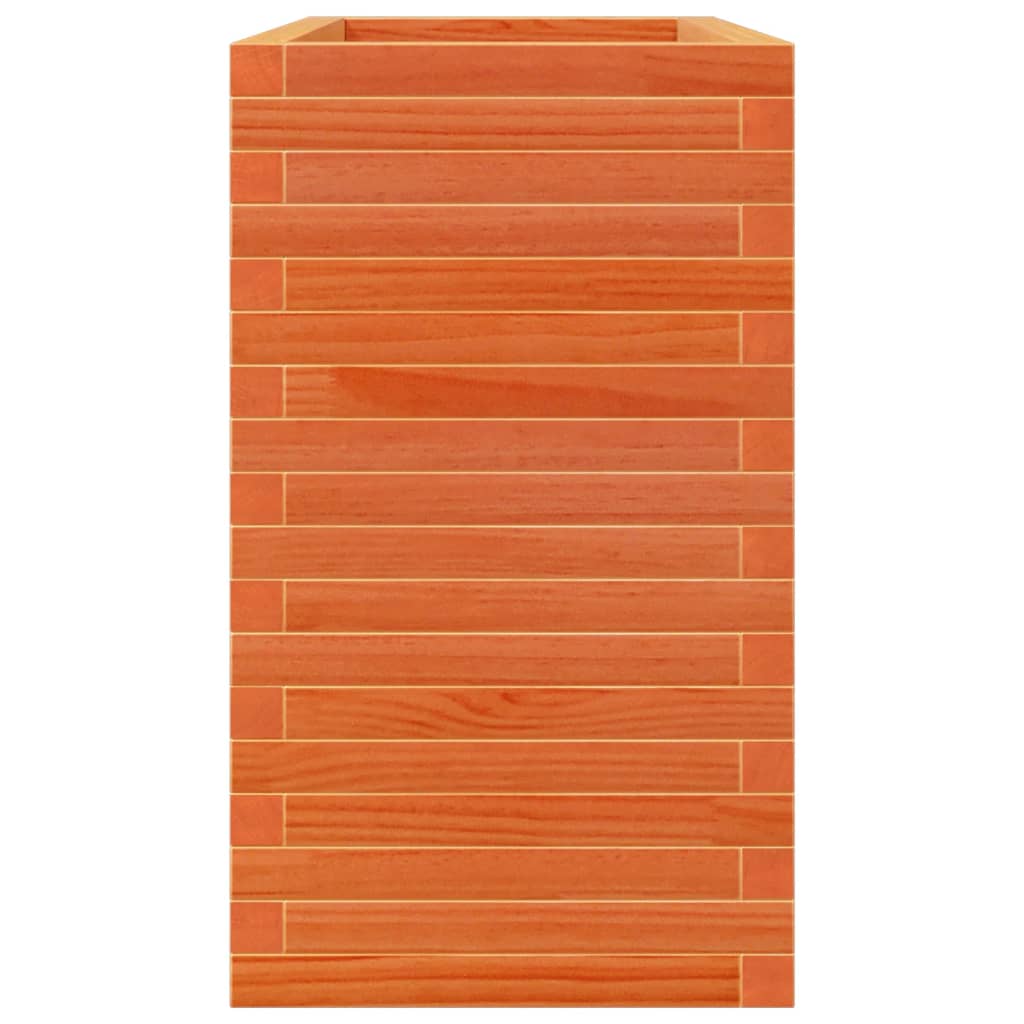 Utendørs Blomsterkasse Plantekasse Tre voksbrun 90x40x68,5 cm heltre furu