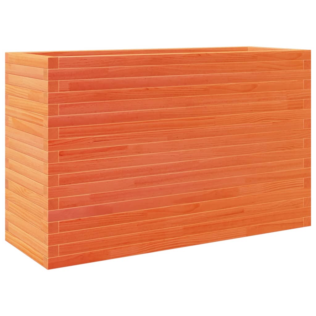 Utendørs Blomsterkasse Plantekasse Tre voksbrun 110x40x68,5 cm heltre furu