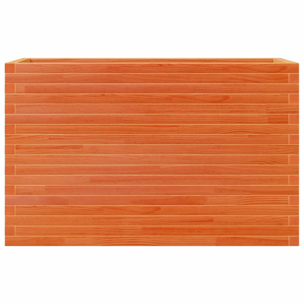 Utendørs Blomsterkasse Plantekasse Tre voksbrun 110x40x68,5 cm heltre furu