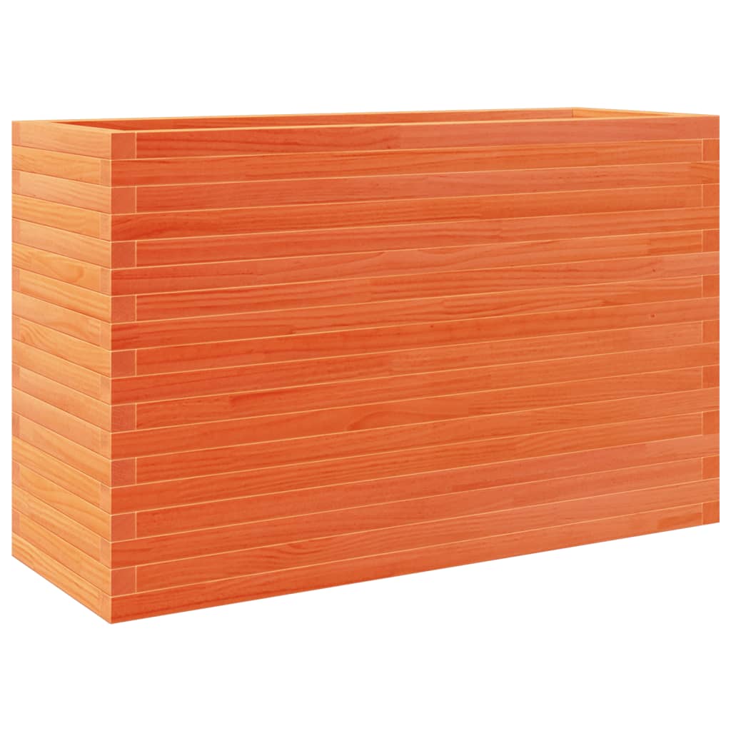Utendørs Blomsterkasse Plantekasse Tre voksbrun 110x40x68,5 cm heltre furu