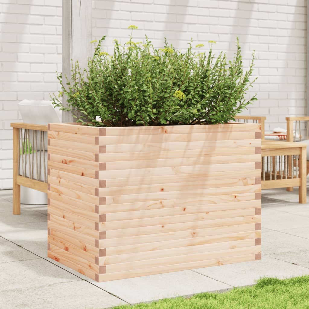 Utendørs Blomsterkasse Plantekasse Tre 90x60x68,5 cm heltre furu