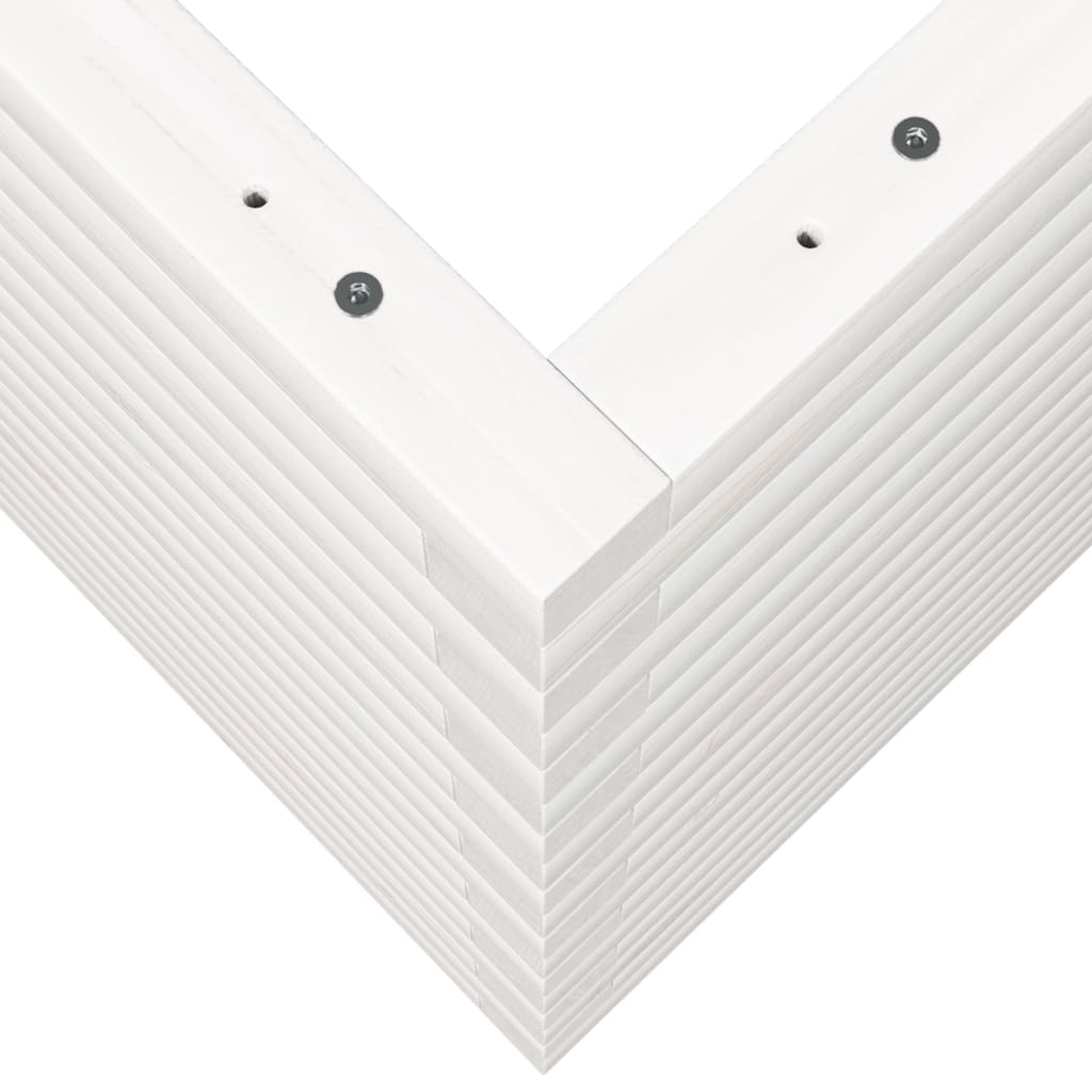 Utendørs Blomsterkasse Plantekasse Tre Hvit 90x60x68,5 cm heltre furu