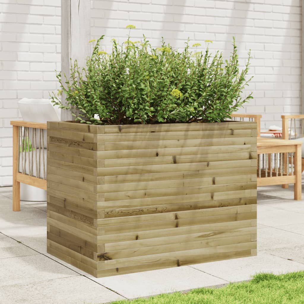Utendørs Blomsterkasse Plantekasse Tre 90x60x68,5 cm impregnert furu