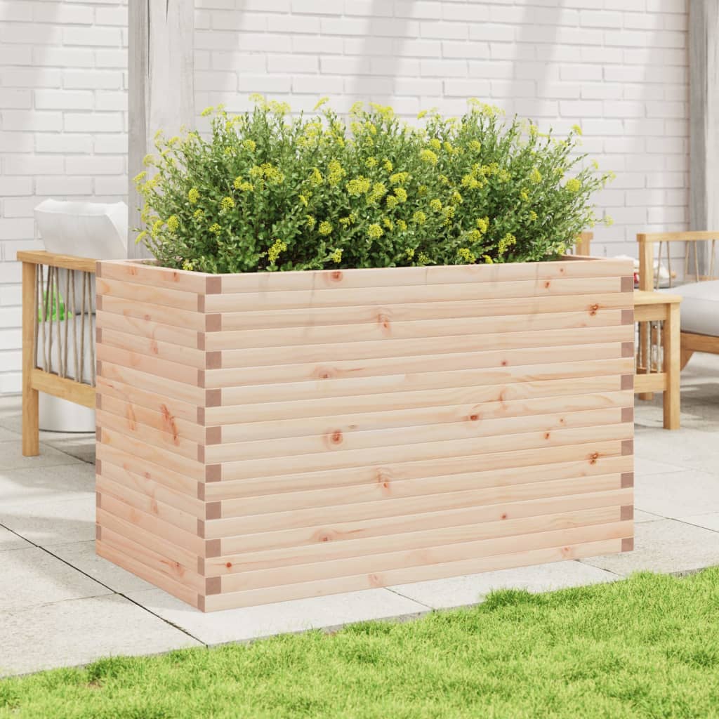 Utendørs Blomsterkasse Plantekasse Tre 110x60x68,5 cm heltre furu