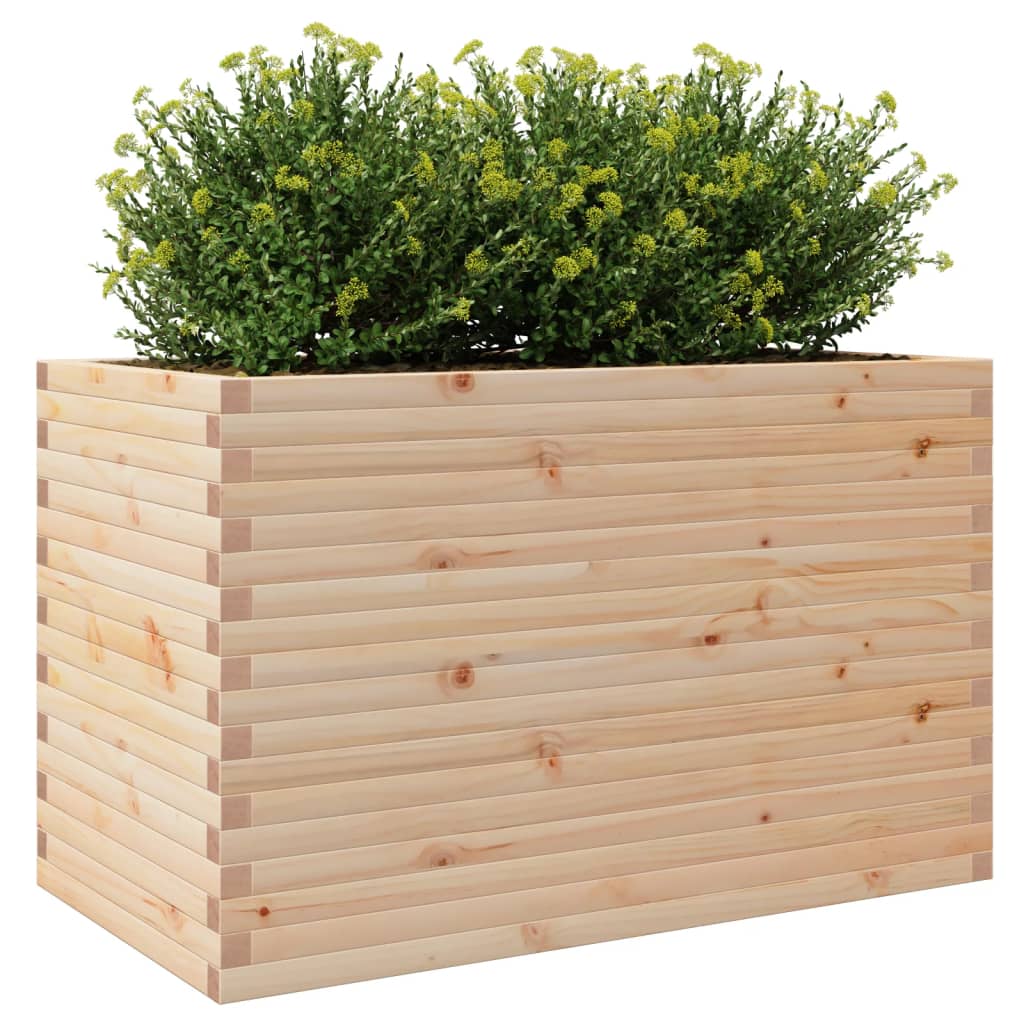 Utendørs Blomsterkasse Plantekasse Tre 110x60x68,5 cm heltre furu