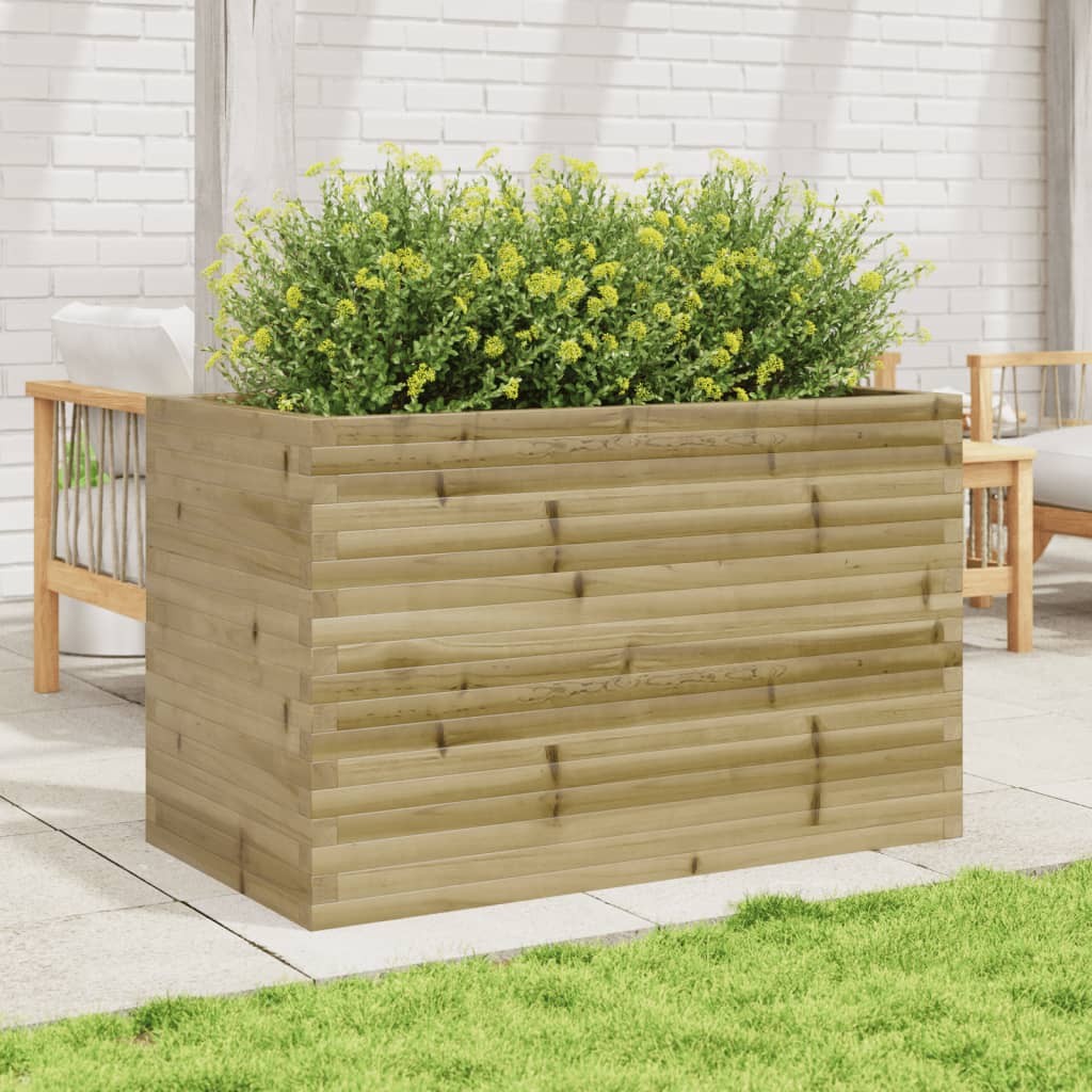 Utendørs Blomsterkasse Plantekasse Tre 110x60x68,5 cm impregnert furu