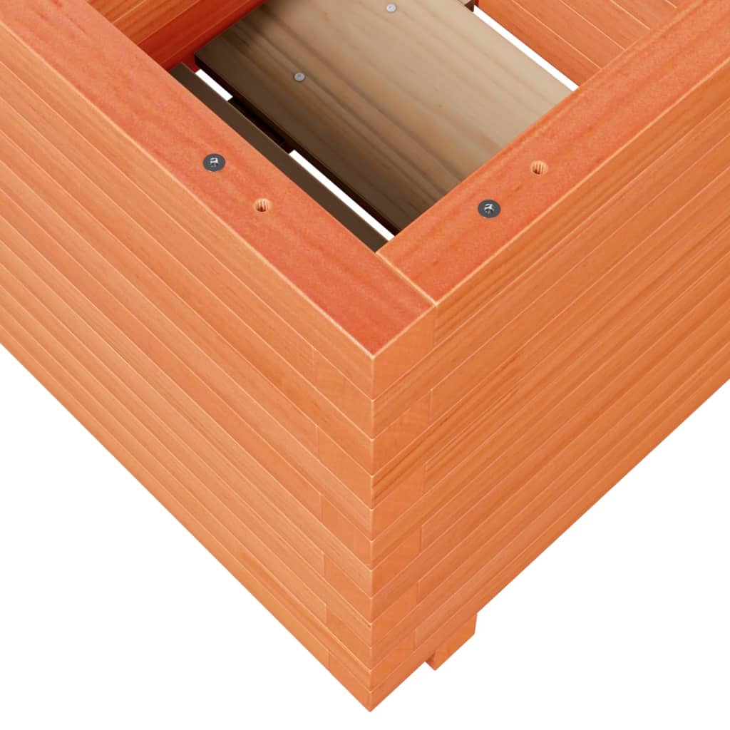 Utendørs Blomsterkasse Plantekasse Tre voksbrun 50x50x49,5 cm heltre furu