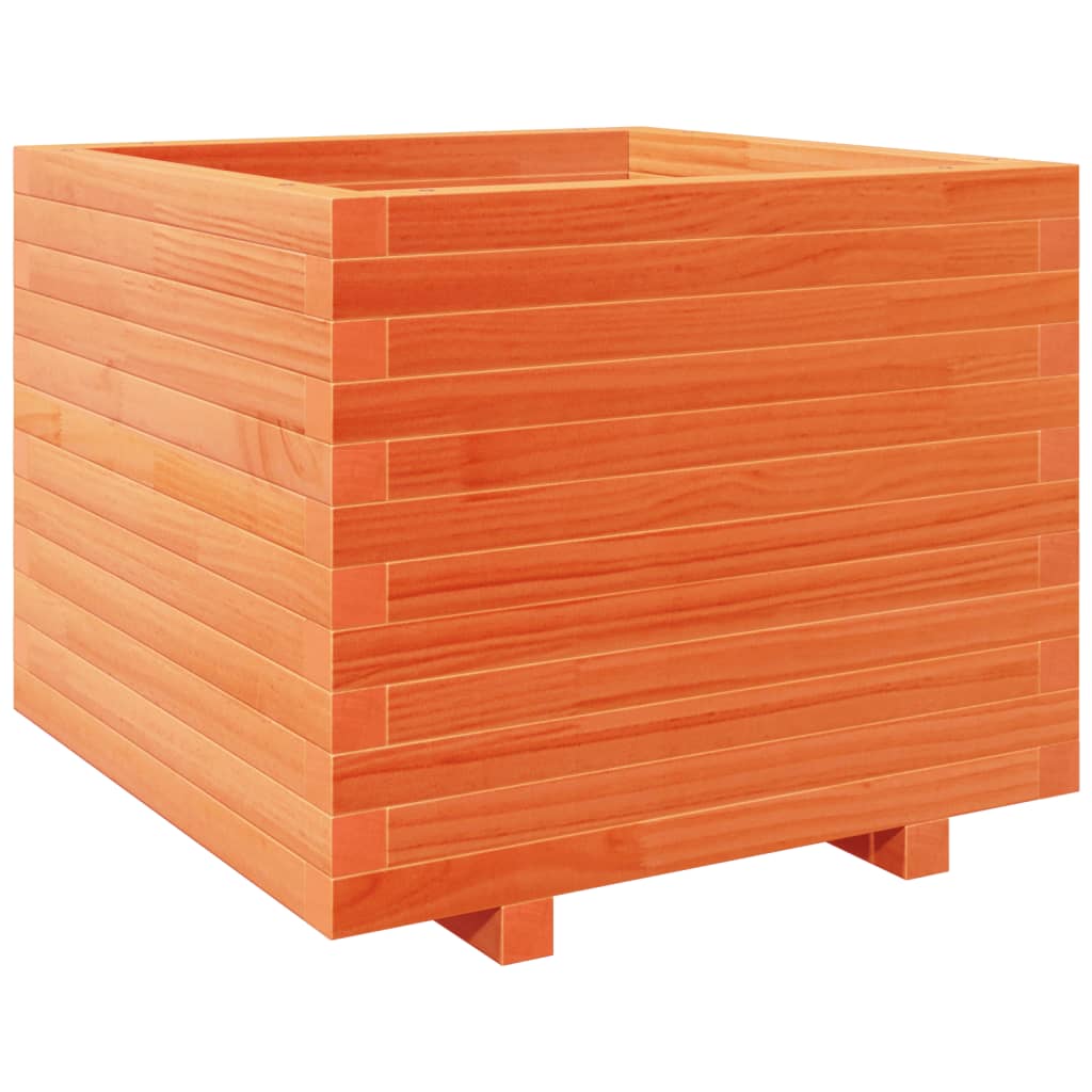 Utendørs Blomsterkasse Plantekasse Tre voksbrun 60x60x49,5 cm heltre furu