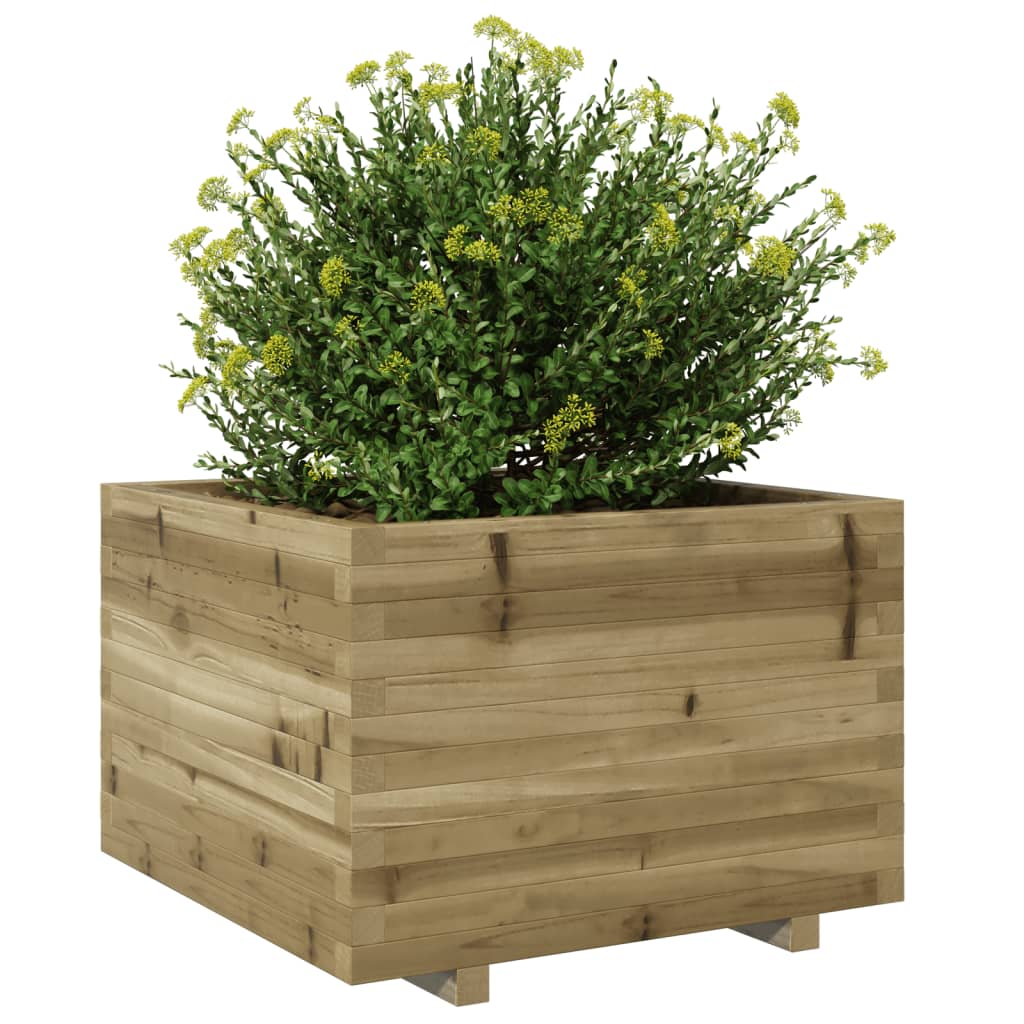 Utendørs Blomsterkasse Plantekasse Tre 70x70x49,5 cm impregnert furu