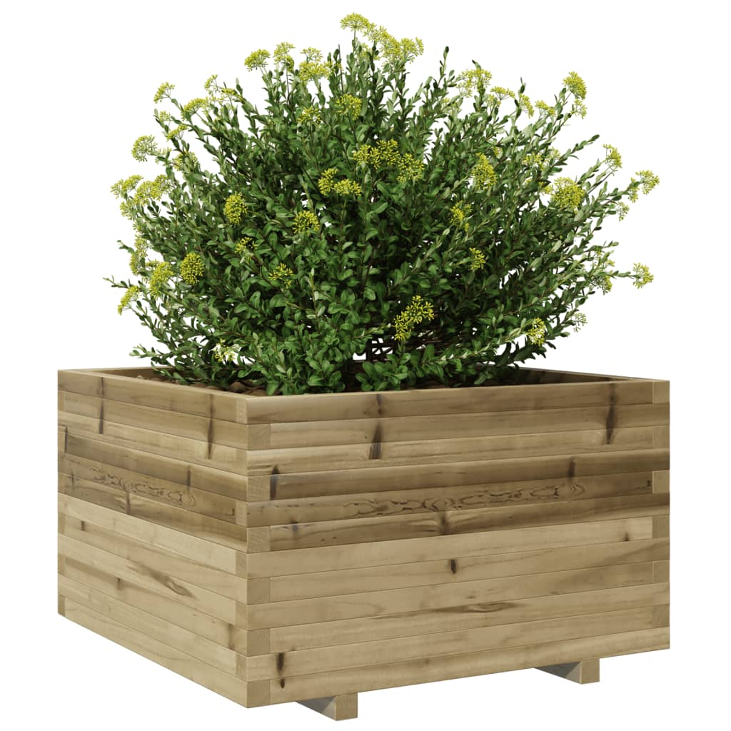 Utendørs Blomsterkasse Plantekasse Tre 80x80x49,5 cm impregnert furu
