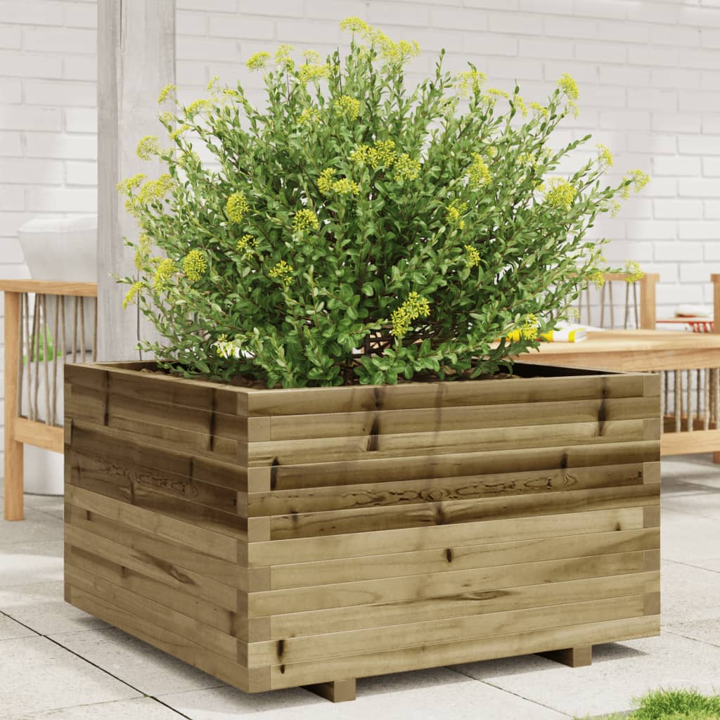 Utendørs Blomsterkasse Plantekasse Tre 80x80x49,5 cm impregnert furu