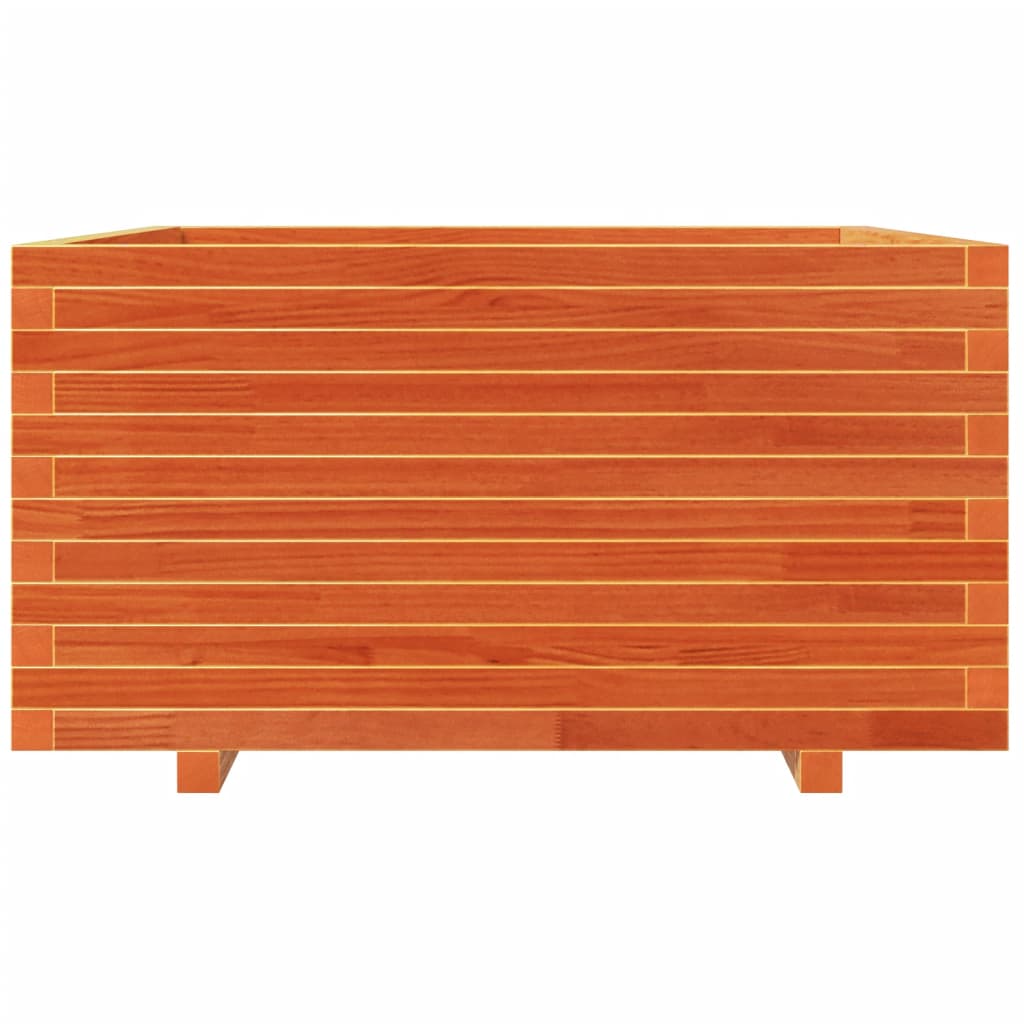 Utendørs Blomsterkasse Plantekasse Tre voksbrun 90x90x49,5 cm heltre furu