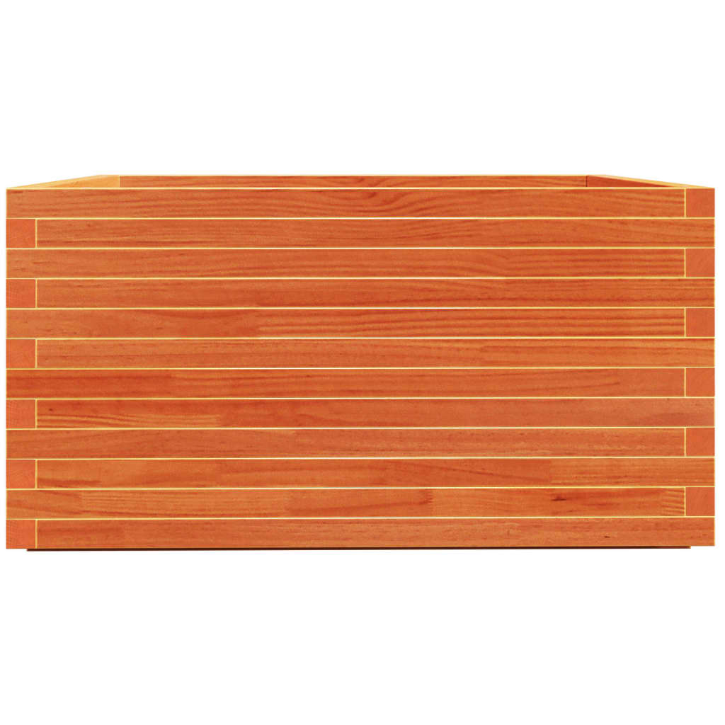 Utendørs Blomsterkasse Plantekasse Tre voksbrun 90x90x49,5 cm heltre furu