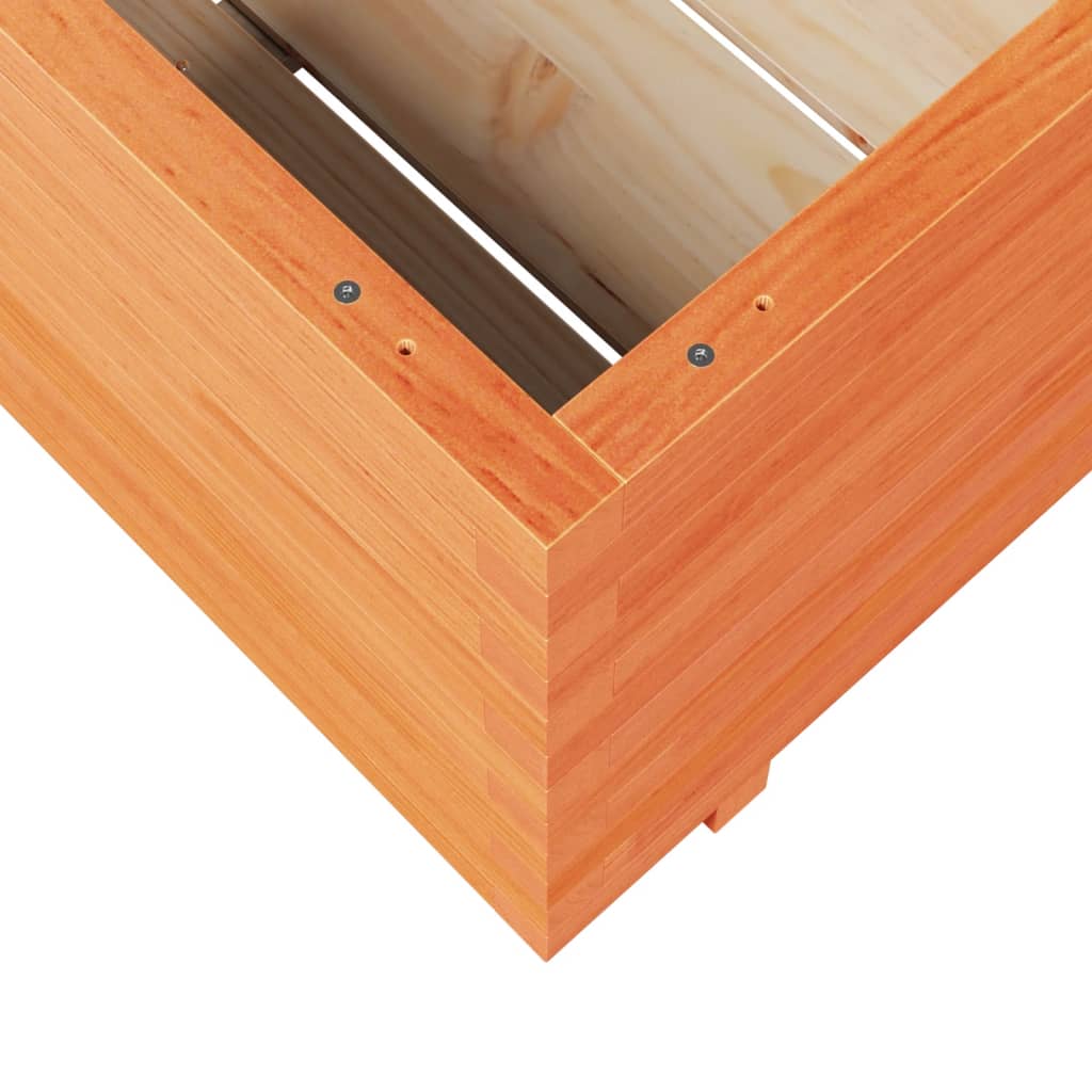 Utendørs Blomsterkasse Plantekasse Tre voksbrun 90x90x49,5 cm heltre furu