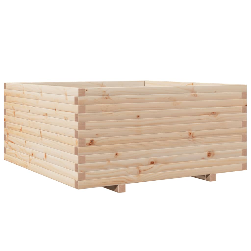 Utendørs Blomsterkasse Plantekasse Tre 100x100x49,5 cm heltre furu