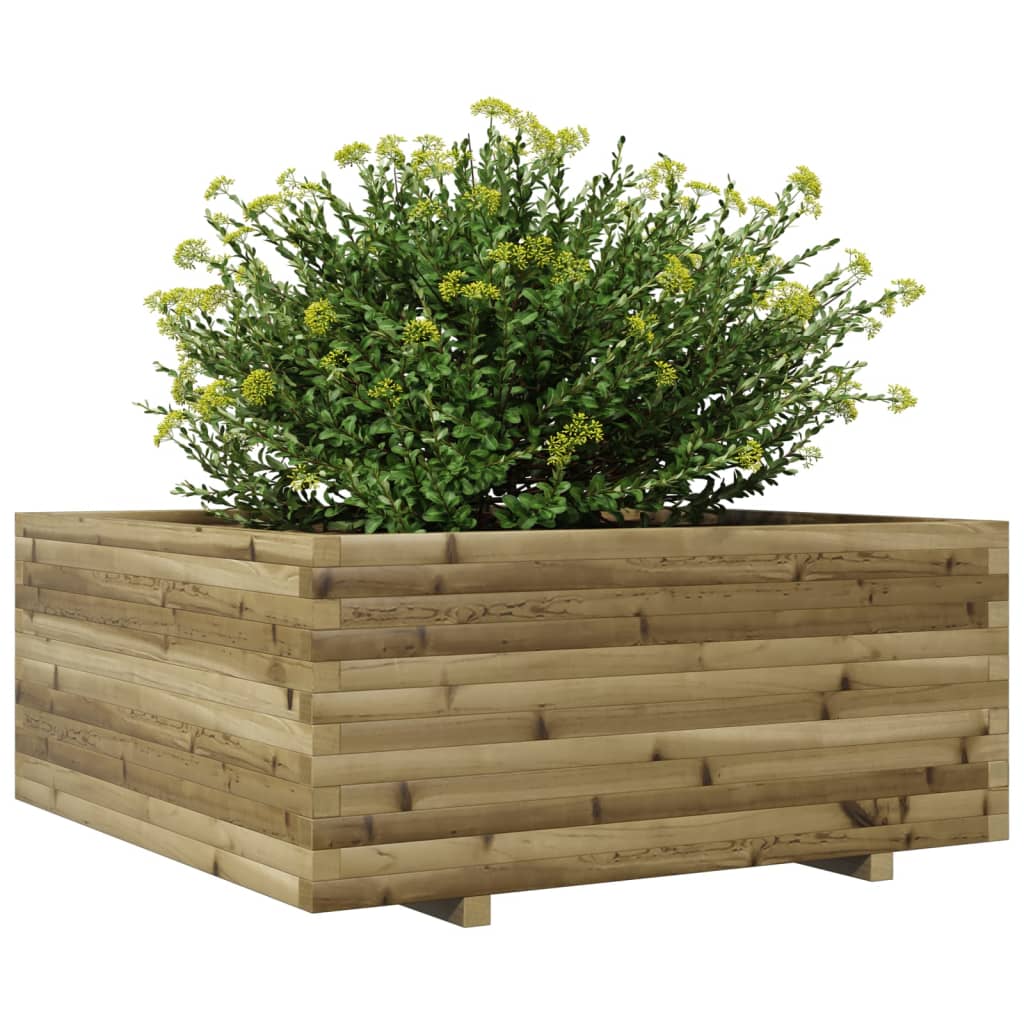 Utendørs Blomsterkasse Plantekasse Tre 110x110x49,5 cm impregnert furu