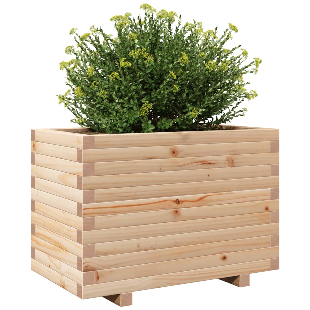 Utendørs Blomsterkasse Plantekasse Tre 70x40x49,5 cm heltre furu