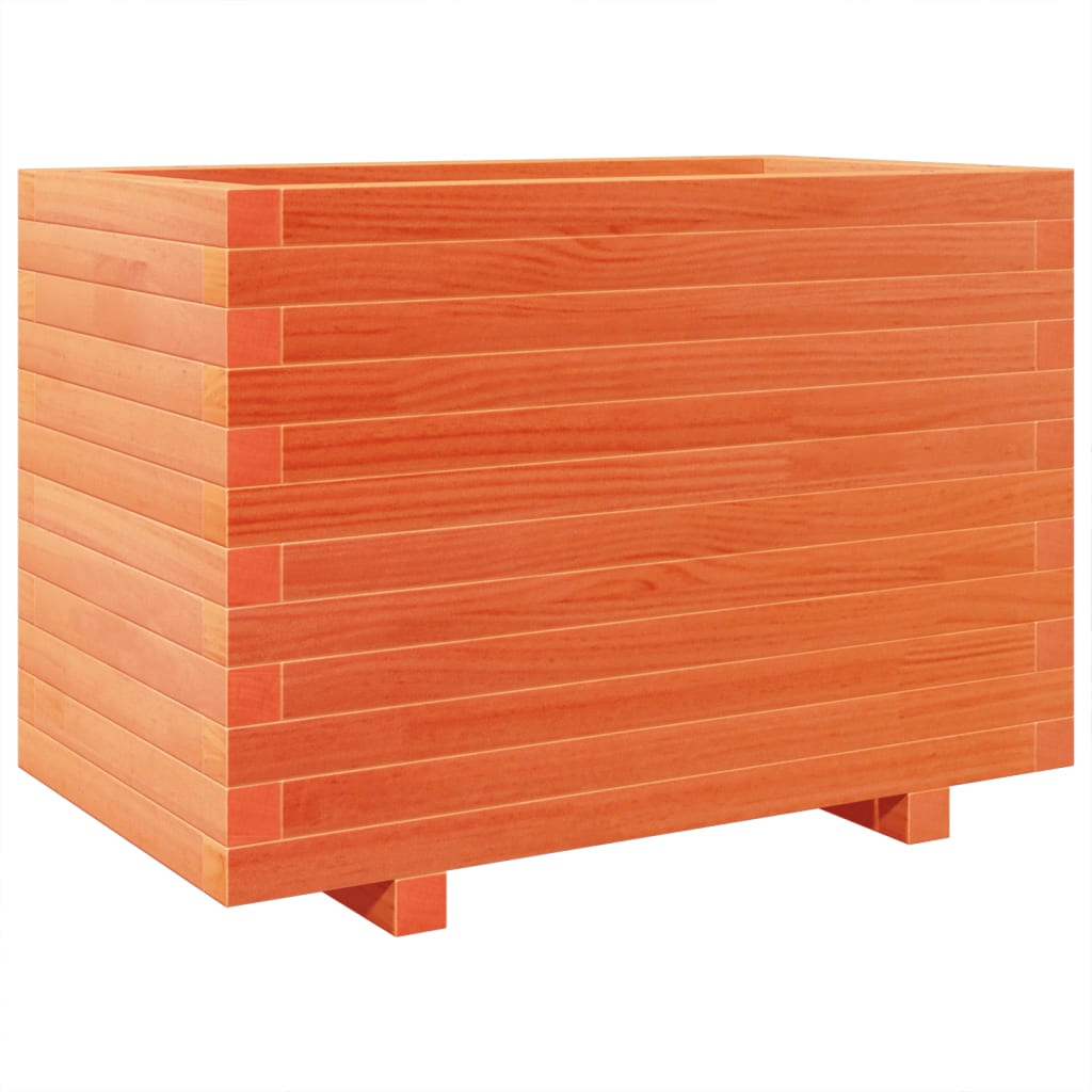 Utendørs Blomsterkasse Plantekasse Tre voksbrun 70x40x49,5 cm heltre furu