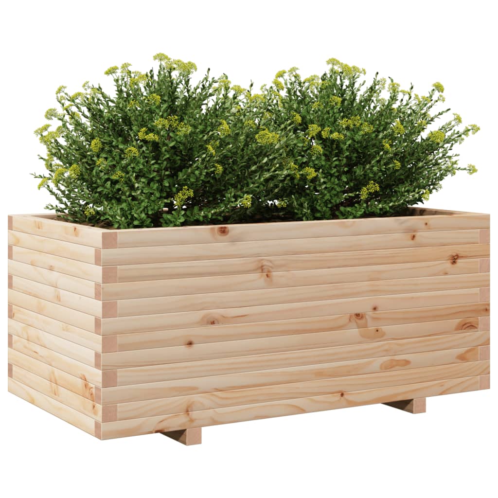 Utendørs Blomsterkasse Plantekasse Tre 110x60x49,5 cm heltre furu
